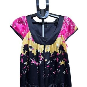 100% Silk Floral Babydoll Top